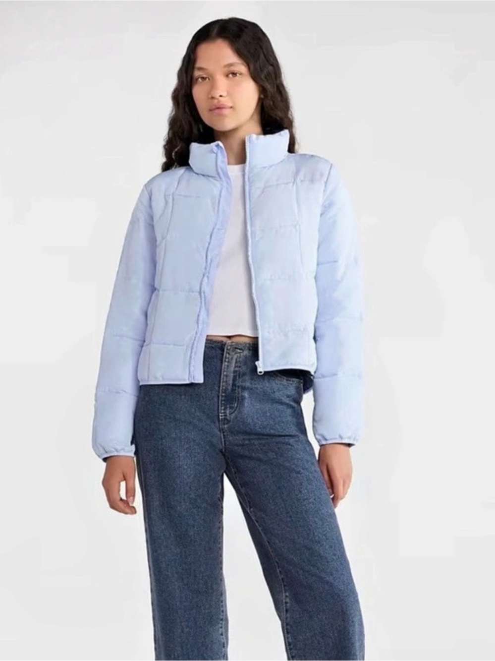 No Boundaries Puffer Coat Puffer Jacket in Blue M/L NWT